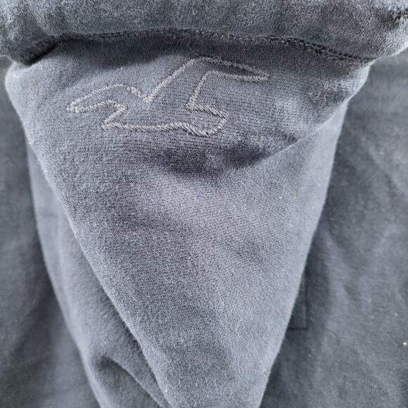 Hollister Long Boards Calif Blue Tan Script Distressed Zip Up Hoodie Men's XL - Picture 7 of 12